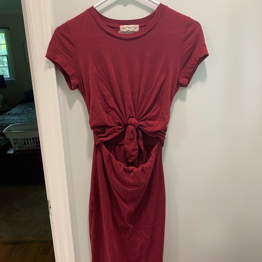 Cropped T-shirt cutout dress